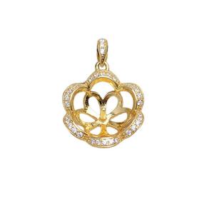 Accessoire en argent 925 pour la fabrication de bijoux JG5898, pendentif lotus, base vide 11-12 mm, base de cache-cernes 14-15 mm, anneau 3 mm, fil pour bijoux - Product Image 5