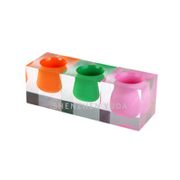 4.25 pouces plusieurs couleurs Bel Air MINI SCOOP VASE luxe vintage solide acrylique cube bloc fleur vase pour vases décor