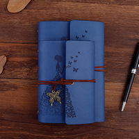 Carnets de notes A6 vintage de haute qualité en cuir PU avec papillon gaufré pour usage professionnel et bureautique