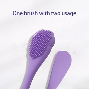 Mini Double Tête Silicone <span class=keywords><strong>Masque</strong></span> Facial Brosse De Nettoyage Nez Brosse De Lavage Violet Rose Masques Visage Brosse - Product Image 2