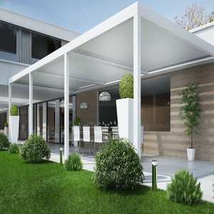 Custom <span class=keywords><strong>3x3</strong></span> 4x4 pérgola de aluminio impermeable bioclimática motorizada pérgolas y gazebos al aire libre con <span class=keywords><strong>cortinas</strong></span> - Product Image 1
