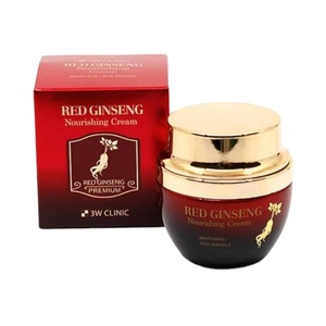Crème nourrissante au ginseng rouge 3W CLINIC 55g Soins naturels de la peau Anti-âge Raffermissant Revitalisant hydratant pour tous types de peau - Product Image 1