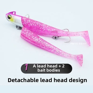 Leurre souple artificiel <span class=keywords><strong>Black</strong></span> <span class=keywords><strong>Minnow</strong></span> Lead Head Jig 19g 23g 30g 37g pour pêche en mer, traîne, bateau, appât coulant HYS01 - Product Image 2