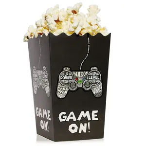 Black Popcorn Container Entertainment Game Boxes Print For Kids Recyclable With Food Grade