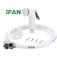 Ensemble de douche IFAN en ABS blanc avec tuyau de douche extérieur à double boucle