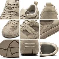 Chaussures de marche décontractées basses pour hommes en daim beige et maille, respirantes, légères, antidérapantes, confortables, OEM