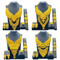 Ensembles de bijoux de mode de mariage indien de mariée en plaqué or personnalisé pour femmes ensembles de collier de boucles d'oreilles bague bracelet vente en gros