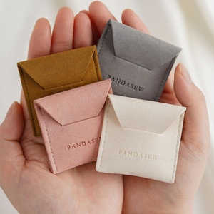 PandaSew Luxury Custom Logo Jewelry Bag High Quality 1.4mm Microfiber Gift Packaging <b>Ring</b> Necklace Jewelry Pouch - Product Image 5