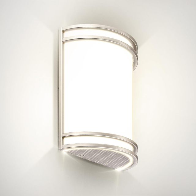 Modern 10" Indoor LED Wall Lamp Brushed Nickel Adjustable 3000K 4000K 5000K Half Cylinder Living Room Touch Control Lighting