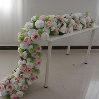Chemin de table décoratif pour mariage, 2 m, chemin de table en fleurs artificielles blanches pour la décoration de mariage
