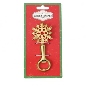 Abridor de Botellas de Cerveza Navideño Dorado, Destornillador de Aleación de Zinc con Diseño de Santa Claus y Muñeco de Nieve, Regalo Navideño, Marca AX, 16*8 cm - Product Image 1