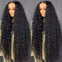 Perruque Lace Front HD Transparente 13x4 à Ondulations Profondes, Densité 200%, Pré-Pluckée avec Baby Hair, pour Femmes Noires