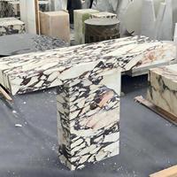 Table console moderne en marbre Calacatta Viola, table console de luxe en forme de T pour l'entrée du couloir, décoration pour la maison et l'hôtel