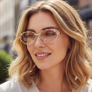 Diamond <b>Sunglasses</b> Low Moq Classic Shades Women Fashionable Retro Oval <b>Sunglasses</b> for Men and Woman - Uv protection and Stylish - Product Image 1