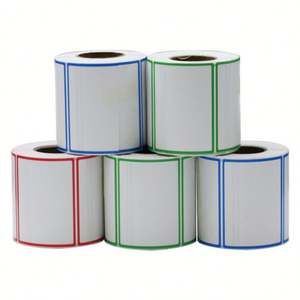 Etiquetas adhesivas de impresión térmica autoadhesivas personalizadas escritura a mano grabable 120mm * 60mm impermeable 200 pegatinas paquete PP embalaje - Product Image 3