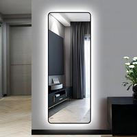 Miroir intelligent de salon de coiffure de luxe avec éclairage LED, trois couleurs réglables, mobilier commercial pour salon de coiffure