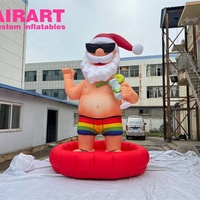 Décoration d'événement hawaïenne, Père Noël gonflable, mascotte gonflable de Noël pour la vente