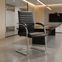 Chaise d'appoint mobile à roulettes en cuir synthétique PU pour espaces publics, bureaux, écoles, bibliothèques et lieux de loisirs