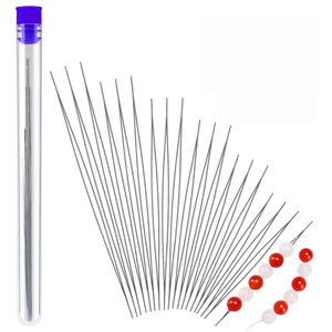 Open Big Eye Beading <b>Needles</b> <b>Bead</b> Necklace Bracelet Tools Stainless Steel Self Threading <b>Needle</b> Pins for Jewelry Supplies - Product Image 1
