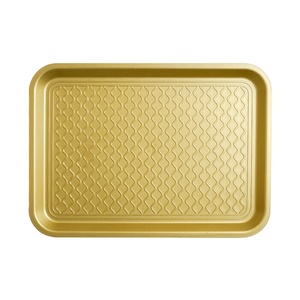 Piatto da portata in oro antiscivolo di grandi dimensioni rettangolare dal Design durevole in oro - Product Image 2