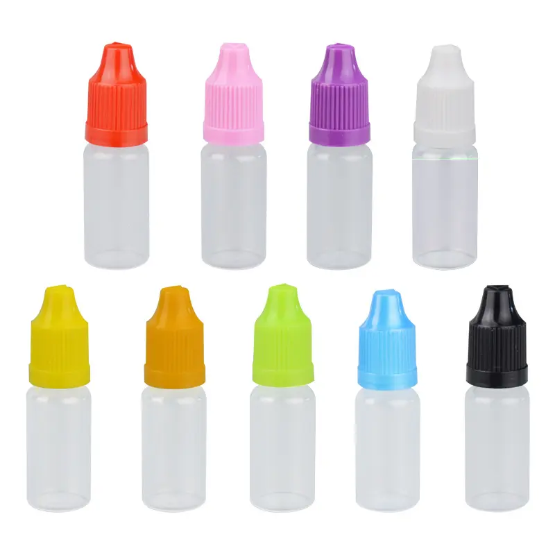 2024 grosir botol drop 3ml HDPE plastik MOQ rendah, wadah botol penetes cair dalam stok logo kustom bebas BPA