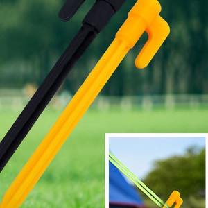 Estacas de plástico amarillas para tiendas de campaña, para uso en exteriores, camping y playa, tipo trigonal en V. - Product Image 5