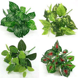 Artificial Green Plant 30cm-100cm High Simulation Leaves Indoor Outdoor Decoration Home <b>Wedding</b> <b>Props</b> Plastic Material - Product Image 5