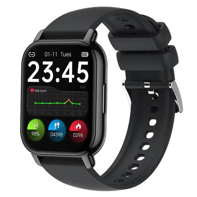 GBE-P66 Pro Square Smart Watch 1.85" HD IPS BT 5.0 Magnetic Charging IP68 Silicone Heart Rate/Blood Pressure Monitor 5-10 Days
