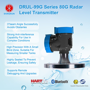 مستشعر مستوى الرادار الصناعي RS-485 بتردد 80 جيجاهرتز من دونجران لخزانات المياه والسوائل والمواد الصلبة والمساحيق والحبيبات، مدى 0~10~20~30~60~120 متر، معدني طراز DRUL-99G - Product Image 5