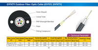 Câble à fibre optique non métallique monomode FRP GYFXTY 6 12 24 pour intérieur et extérieur, noir