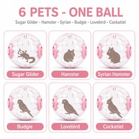 Jouet d'exercice automatique 2-en-1 Sugar Glider Run Ball, style bandoulière, 20 cm, sangle ventilée transparente, rose et bleu