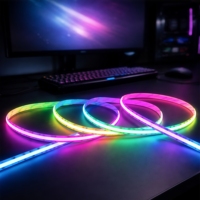 Tira de Luces LED RGBIC COB Flexible de Alto Lumen KCX, DC12V, 576 LED/M, Chip WS2811, Tira de Luces LED Inteligente de Color de Ensueño para Decoración