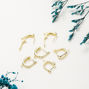 D-Shaped <b>Earring</b> <b>Hooks</b> 14K Gold Plated Copper For <b>Earring</b> Making Jewelry Findings - Product Image 1