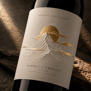 Etiquetas Personalizadas para Botellas de Vino y Licor, Adhesivos con Logotipo Frontal y Trasero, Papel Texturizado Artístico, Papel de Algodón con Lámina Dorada, Impresión UV - Product Image 3