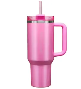 2024 Hot Bán 40oz H2.0 du lịch quencher phiêu lưu mùa đông màu hồng Tumbler long lanh thép không gỉ chân không Mug với xử lý