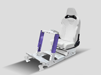Simulateur de course ergonomique JIABEIR 1012S, cockpit avec cadre en aluminium noir et siège en similicuir réglable pour une expérience de jeu immersive