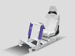 Cockpit de simulateur de course ergonomique JIABEIR, cadre en aluminium noir avec siège en similicuir réglable pour une expérience de jeu immersive - Product Image 4