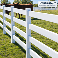 Clôture de corral pour chevaux en PVC noir à 4 rails, durable, écologique, résistante à la décomposition et facile à assembler, pour ranch, cour et enclos agricole
