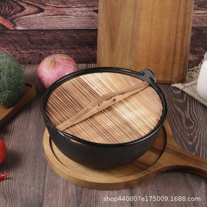 หม้อเหล็กหล่อขนาด 20 ซม. แบบไม่ติดกระทะ ชั้นเดียว สำหรับทำซุปและซูคิยากิ - Product Image 1