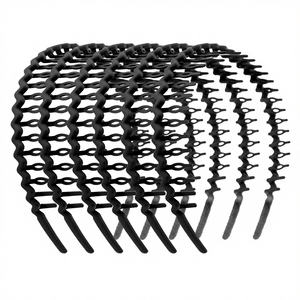 GUIYAN 6 bandeaux en plastique antidérapants, mode, <span class=keywords><strong>peigne</strong></span> sans effort, bandeaux fins pour cheveux pour femmes, hommes, adolescentes - Cadeau (Noir) - Product Image 1