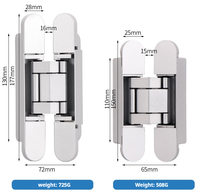 Charnières de porte dissimulées 3D réglables en zinc – Charnière de meuble silencieuse, durable et multi-angles réglables pour portes en bois