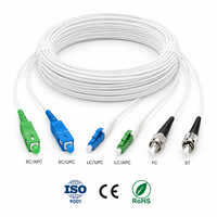 Kabel Fiber Optik FTTH Pre-Terminasi Dalam Ruangan UKCC GJXH GJXFH SC APC G657A2 LSZH Panjang Sesuai Pesanan
