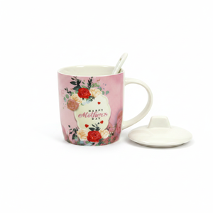 Mother's Day Gift Boxed <b>Ceramic</b> <b>Mug</b> 3.5"X3.5" 400ml Capacity Dishwasher & Microwave Safe Lid Spoon Stocked Stoneware - Product Image 3