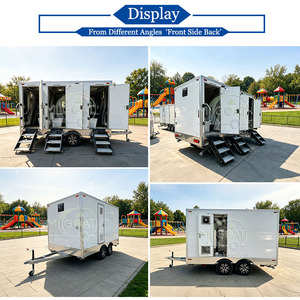 High Quality Waterproof Single <strong>Axle</strong> 3 Stall Portable Restroom Trailer Outdoor Washroom for Glamping Wedding Outdoor Festival - Product Image 2