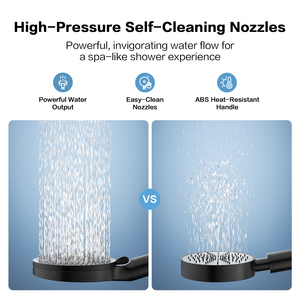Pommeau de douche en acier inoxydable ABS lisse avec jet réglable pour salle de bain - Product Image 4