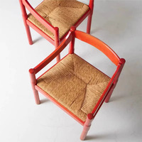 Chaise de salle à manger vintage rétro en rotin modèle design pour meubles de maison fauteuil à coussin souple pour salle de réunion