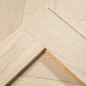 Natural Light Color Parquet Flooring White Oak Herringbone Engineered Wood Flooring for Indoor