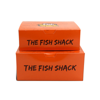 Boîte en papier jetable personnalisée pour poisson et frites boîte d'emballage imprimée pour poisson et frites boîte de restauration rapide à emporter paquet de poulet frit