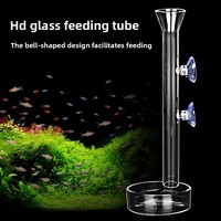 Tube d'alimentation en verre haute définition avec plateau à crevettes pour aquariums de poissons et de crevettes - Distributeur de nourriture pour aquarium