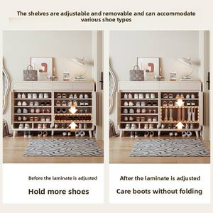Gabinete de almacenamiento de entrada elegante sin instalación 2025, superventas, muebles para el hogar de gama alta, zapato de madera de pared integrado para el hogar - Product Image 5